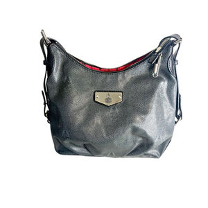 Mark Cross 1845 Vintage Monogram Saffiano Leather Shoulder Bag Gunmetal Gray